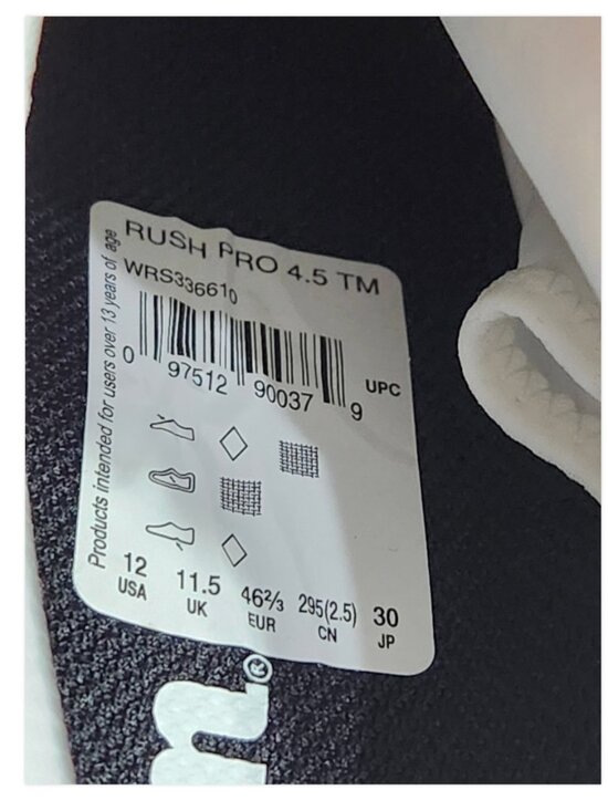 Wilson Rush Pro 4.5 Tennis Shoes White/ Red WRS336610 main image 9